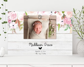 Personalized Baby Picture Frame: Custom Nursery Decor, Newborn Keepsake