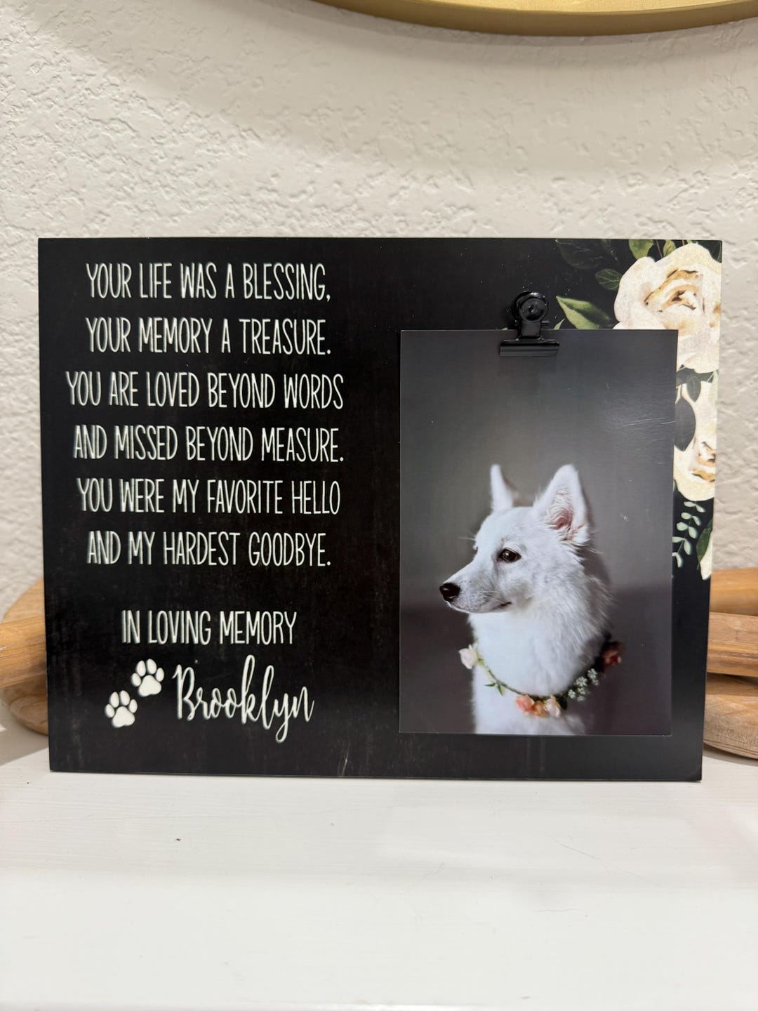 Personalized Pet Memorial Frame Custom Dog Cat Loss Gift Pet ...