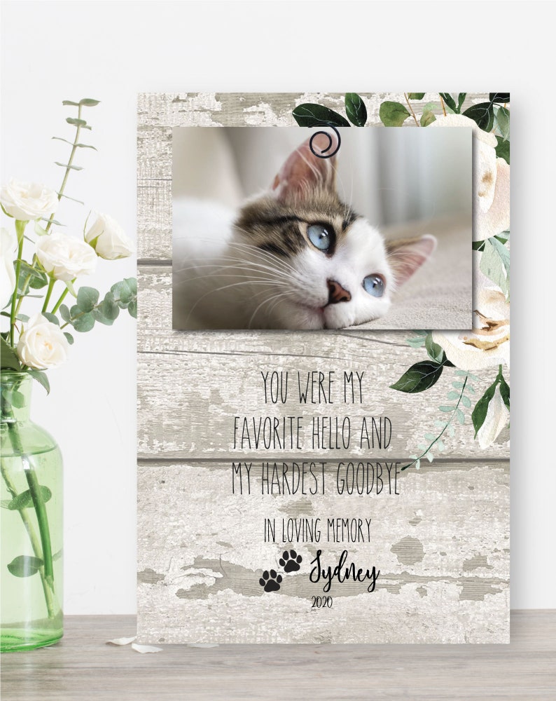 Cat Loss Pet Memorial Gift Pet Loss Frame Favorite Hello Etsy
