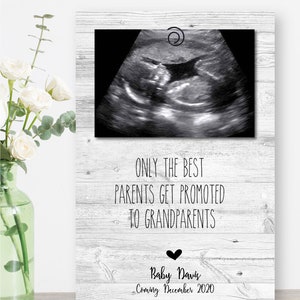 Only The Best Parents Get Promoted To Grandparents Frame Pregnancy Announcement Gift New Grandparent Gift Baby Reveal Keepsake