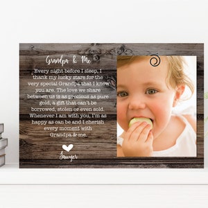 Personalized Grandpa Picture Frame: Custom Grandkids Gift, 4x6 Photo Clip