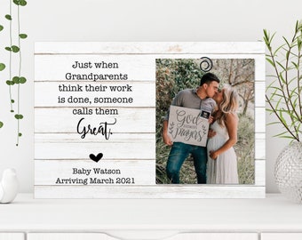 Great Grandparents Pregnancy Reveal - Best Grandparents Get Promoted To Great Grandparents Frame - New Grandparents To Be Gift