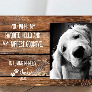 Pet Loss Gifts Personalized Pet Memorial Frame Cat Loss Gift Dog Loss Gift Pet Bereavement Gift Pet Sympathy Gift Pet Loss Frame image 1