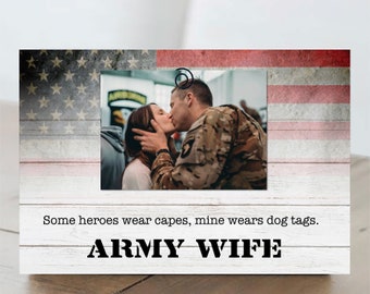 Army Wife Gift | Army Military Picture Frame | Proud Army Family | Army Mom Sister Dad Gift