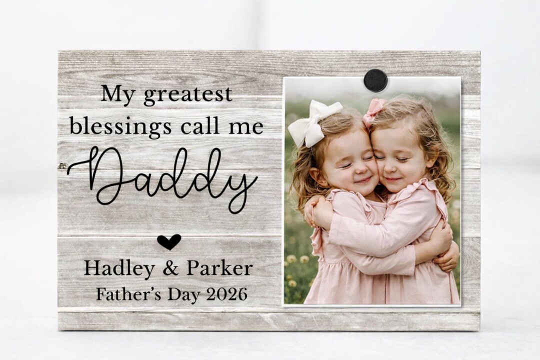 Personalized Daddy Picture Frame Gift Idea Custom Fathers Day 2026 ...