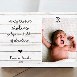 Personalized Godmother Gift  Godmother Sister Picture Frame - Godmother Gift - Baptism Christening Gift - Godparents 4x6 Frame