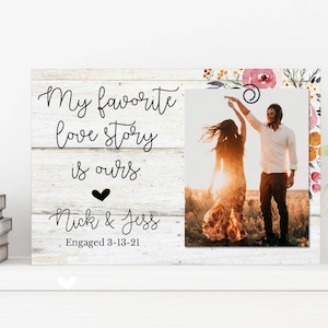Personalized Engagement Picture Frame Gift For Couple   Engagement Picture Frame - Personalized Wedding Gift - Bridal Shower Gift