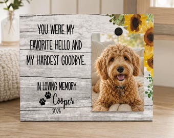 Cornice commemorativa personalizzata per animali domestici, eri il mio preferito, ciao, addio più difficile, regalo di cordoglio per la perdita del cane e del gatto.
