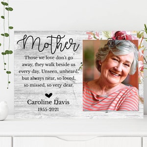Personalized Memorial Picture Frame: Sympathy Gift for Loss of Mom
