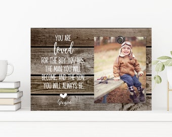 Gift For Son -  Baby Boy Gift Personalized Picture Frame - First Christmas Gift For Son - Gift For Son Baby Boy