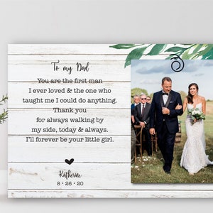 Wedding Gift For Dad From Bride  Personalized Dad Wedding Gift Picture Frame - Wedding Thank You Gift For Parents - Personalized Gift