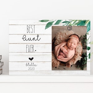 Aunt Christmas Gift Best Aunt Gift New Aunt To Be Gift Picture Frame - Pregnancy Reveal To Sister - Gift For Sister/Aunt Personalized Frame