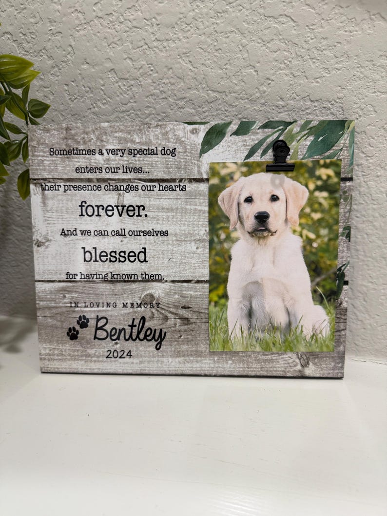 Custom Pet Memorial Frame Personalized Dog Puppy Loss Gift Pet ...