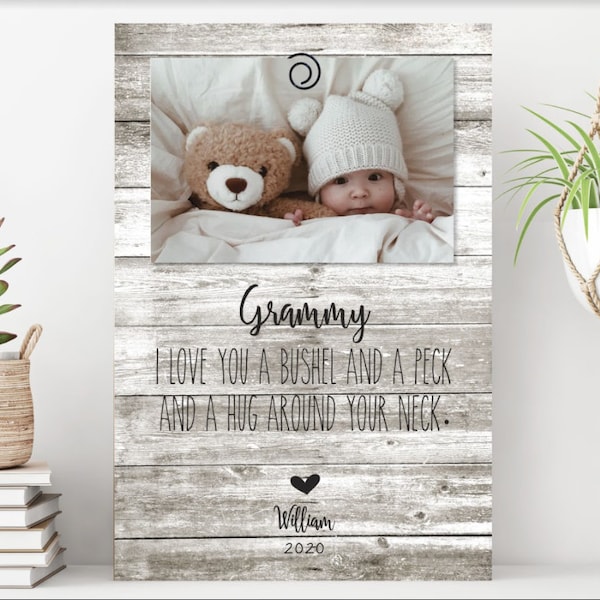 Personalized Grammy Picture Frame: Bushel & Peck Gift, Custom Grandkids Names
