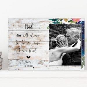 Personalized Father of Bride Picture Frame: Wedding Thank You Gift (4x6 Frame)