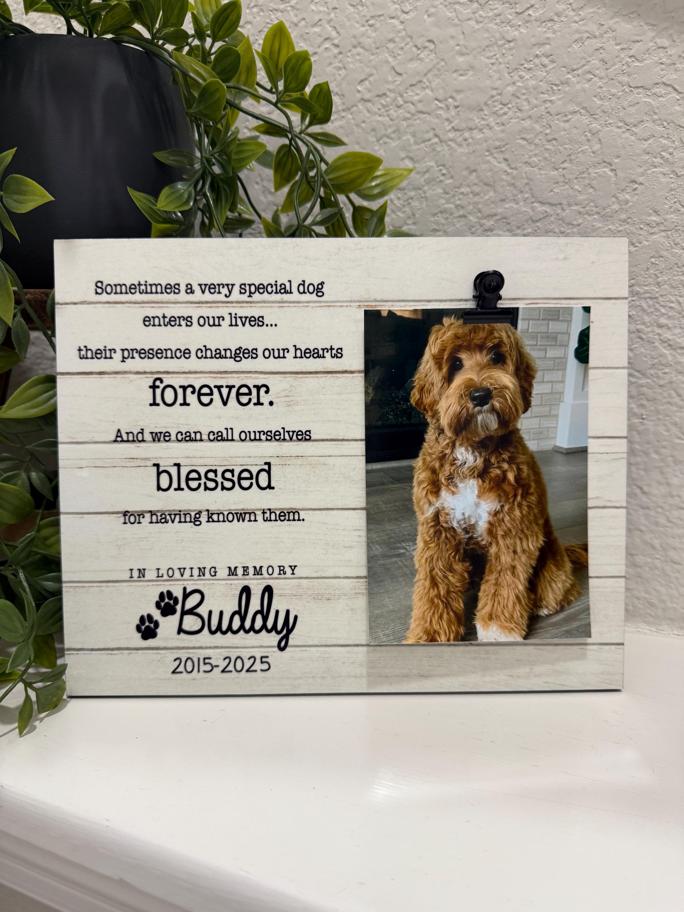 Custom Pet Memorial Frame Personalized Dog Puppy Loss Gift Pet ...