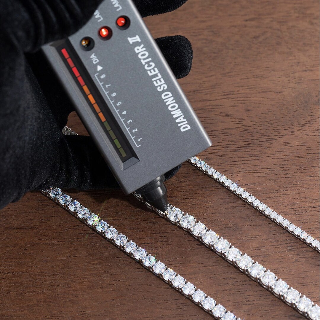 Real Moissanite Diamond Tennis Chain 925 Sterling Silver PASSES 99