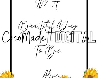 Poster Print | Inspirational Sunflower Print | Printable Poster | Downloadable Print