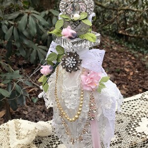 Shabby Chic Crystal Decanter, Vintage Crystal, Shipping Included