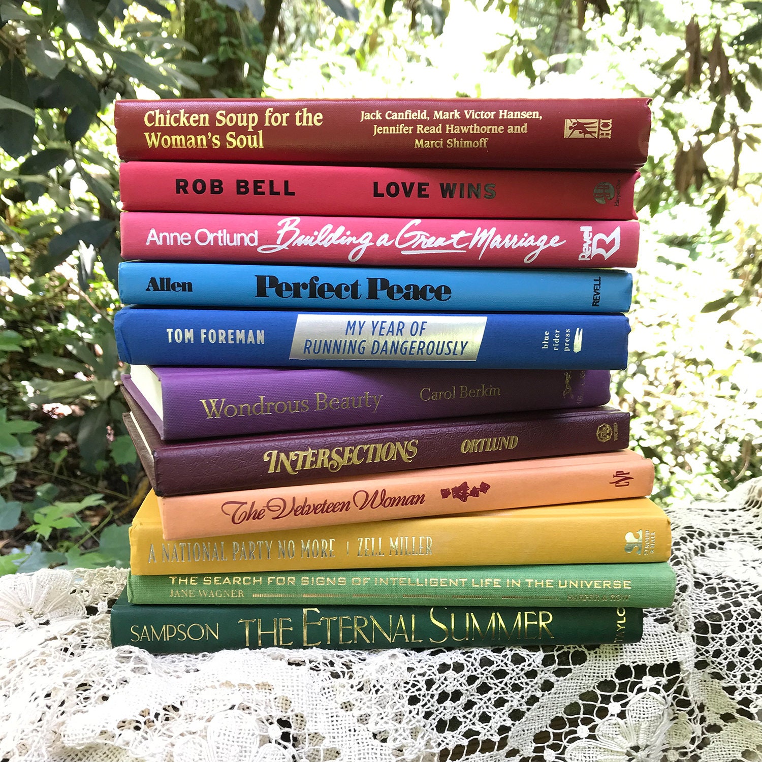 Rainbow Book Stack Bookshelf Inserts Staging Books Shipping Etsy