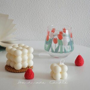 Bubble Cube Candle| Geometric Cube Shape Candle| 100% Nature Soy Wax & Essential Oil |Wedding Candle Favors| Bridesmaid Gift|