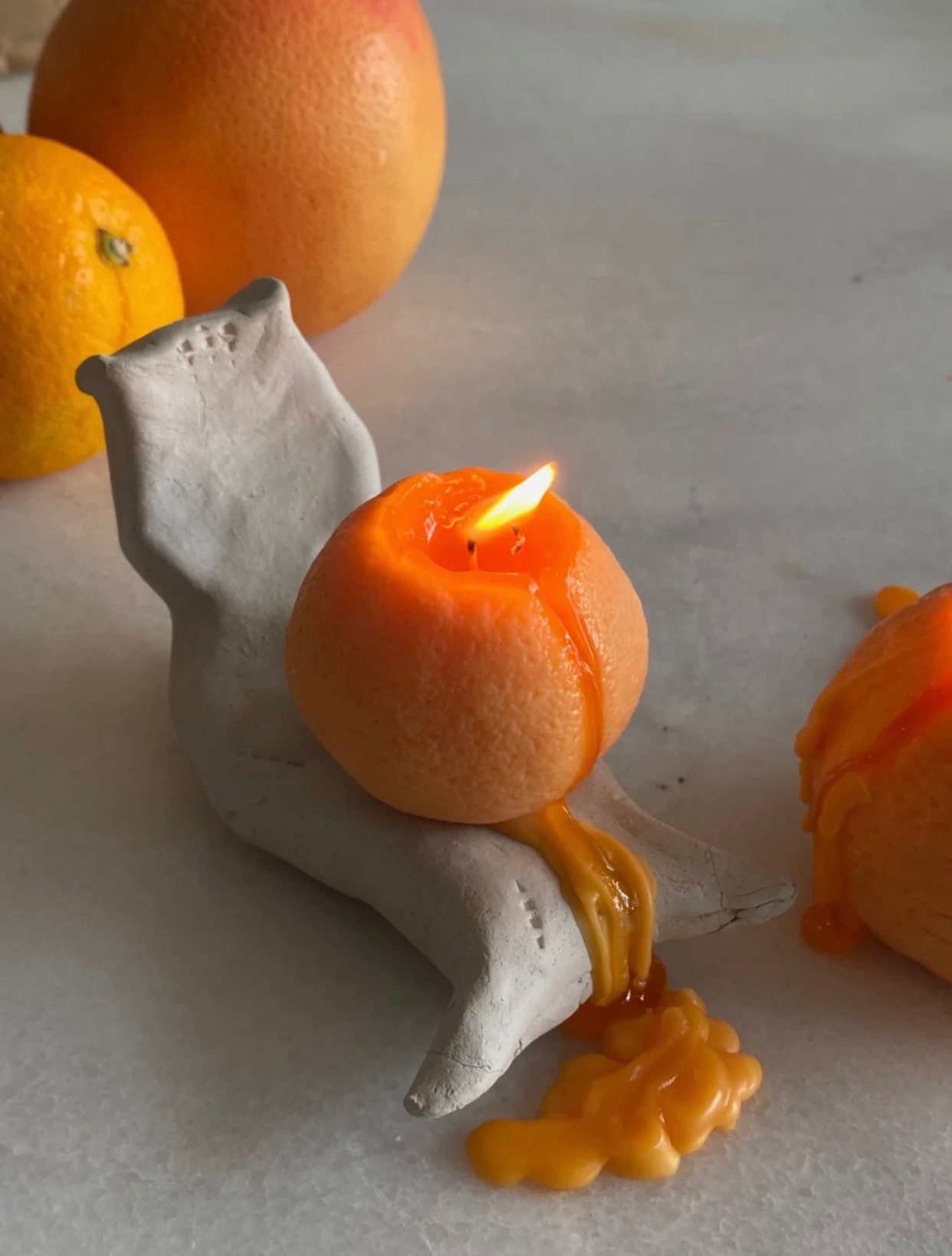Orange Shape Candle Real Fruit Candle 100 Nature Soy Wax & Etsy