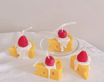 Cherry Cheese candle| Real dessert Candle | 100% Nature Soy Wax & Essential Oil