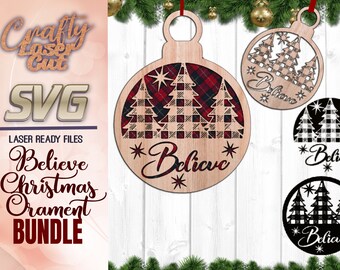 Gnome Ornament Laser Cut Files Believe Christmas Gnome Tree Ornament Svg Glowforge Files Christmas Sign Door Wall Art Svg Cut Files Digital Art Collectibles Delage Com Br