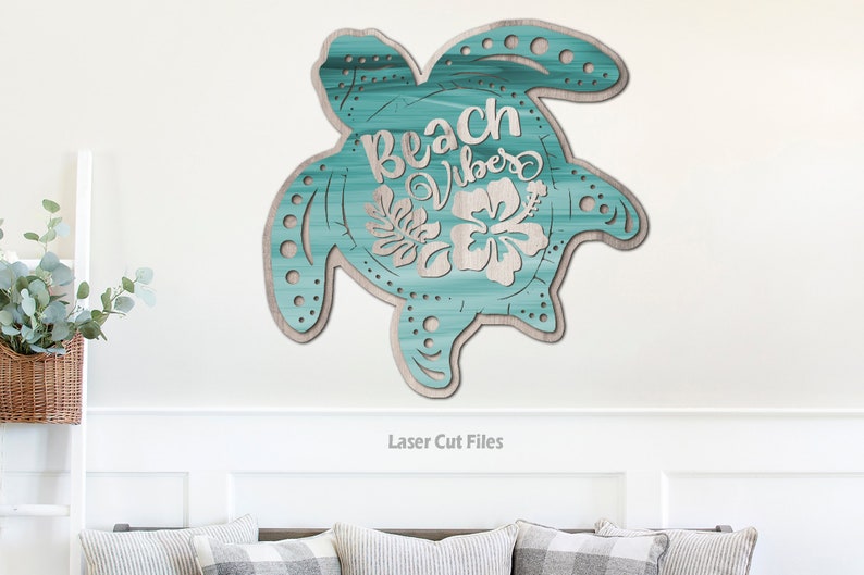 Turtle Door Hanger SVG - Laser Cut Files - Beach SVG - Turtle SVG ...