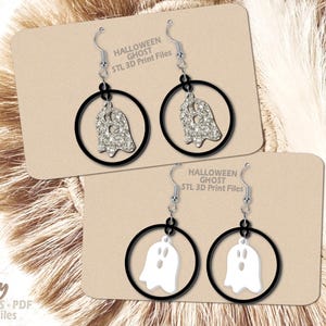 Ghost Earring SVG - Laser Cut Files - Halloween Earring SVG - Dangle Earrings SVG - Halloween Svg - Ghost Svg - Glowforge Files