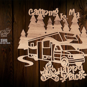 Señal de camping SVG, Archivos de corte láser, Camping SVG, Aventura Svg, Señal de puerta de camping, Señal de porche de camping, RV Svg, Archivos Glowforge