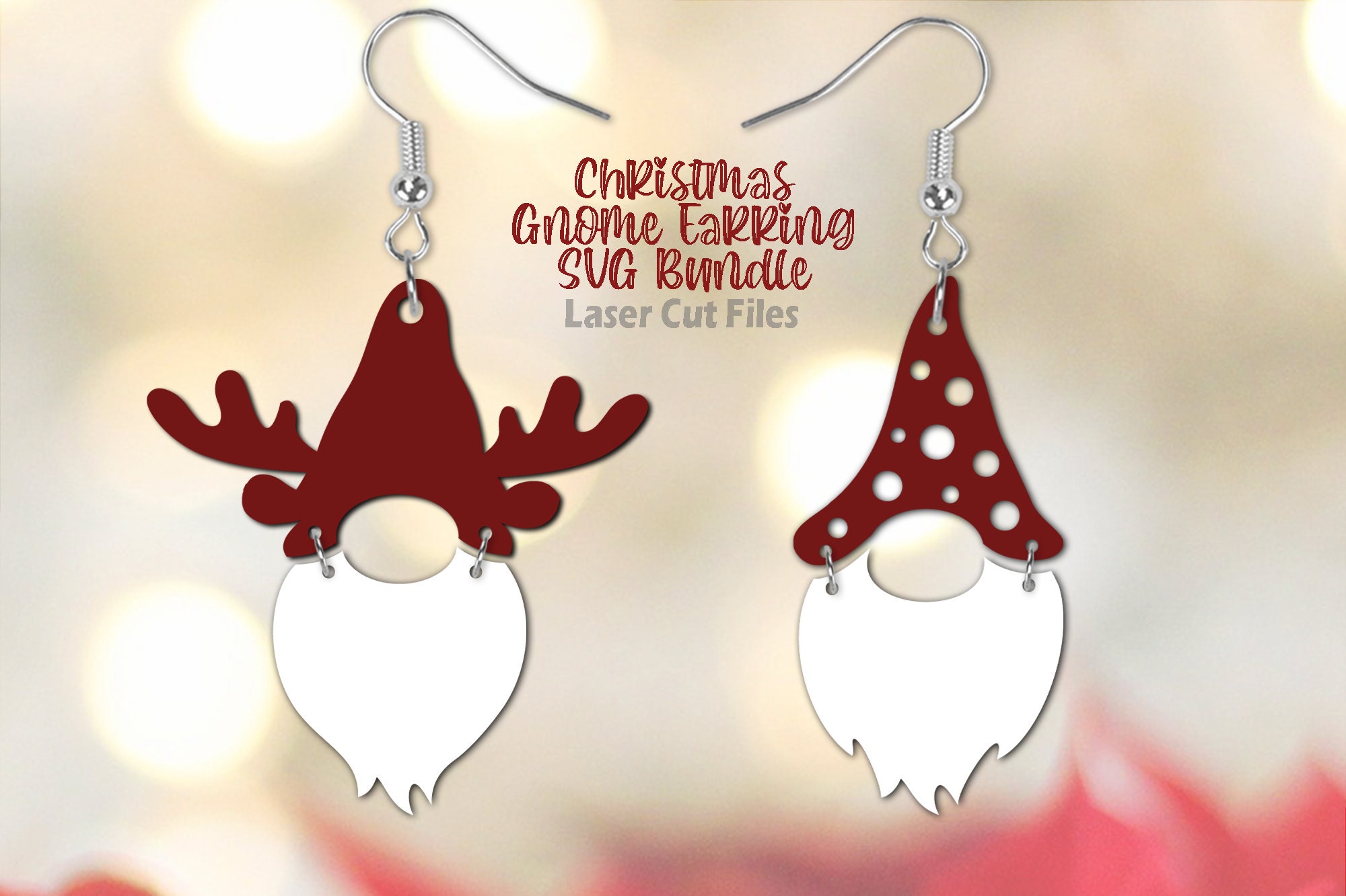 Christmas Gnome Earring Kit - Christmas Jewelry Making Kit Red