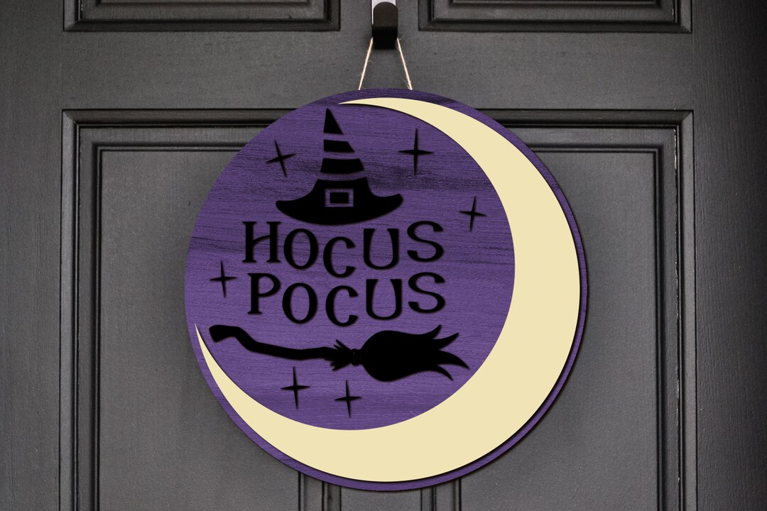 Hocus Pocus SVG Laser Cut Files Halloween SVG Witch SVG Witch Door Sign ...
