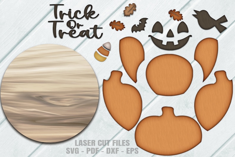 Halloween Door Hanger SVG Laser Cut Files: Jack O Lantern, Pumpkin ...