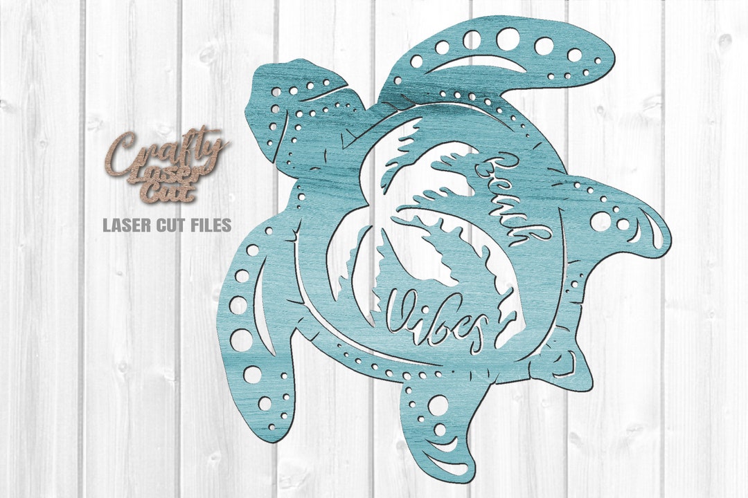 Beach Door Hanger SVG - Laser Cut Files - Turtle SVG - Palm Tree SVG ...