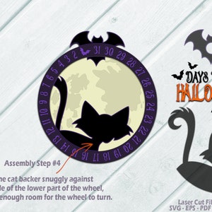 Halloween Calender SVG - Countdown SVG - Black Cat SVG - Laser Cut Files - Days Until Halloween Svg - Countdown To Halloween Svg - Bat svg - Glowforge Files - cnc files - Halloween Decor - Halloween Sign SVG