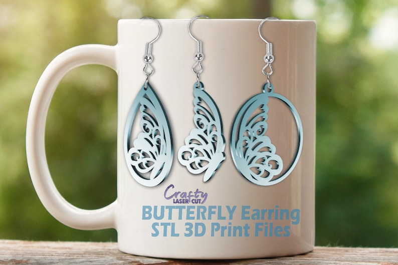 Butterfly Earring STL - Butterfly STL - Spring Stl File - Summer STL for 3D Printers - Butterfly Earring Stl File - 3D Printer Files