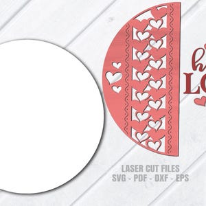 Valentine Door Hanger SVG - Laser Cut Files - Hello Love SVG - Heart Svg - Welcome Sign Svg - Heart Door Sign - Glowforge Files - cnc files