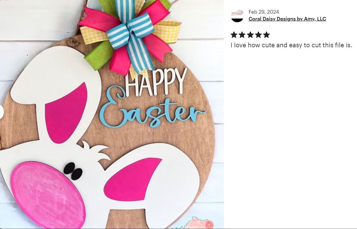 Happy Easter Door Hanger SVG - Laser Cut Files - Easter Bunny Svg ...