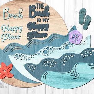 Beach Door Hanger SVG - Laser Cut Files - Beach SVG - Flip Flop SVG ...