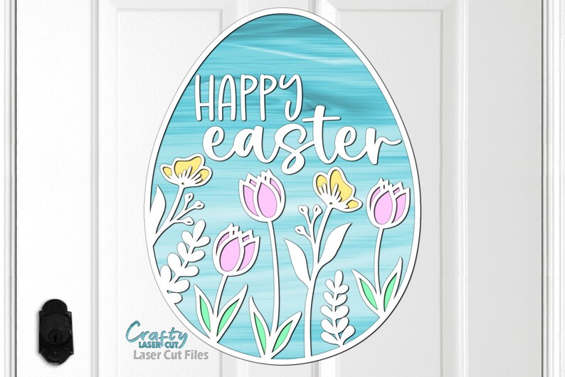 Easter Door Hanger SVG Laser Cut Files - Egg SVG - Happy Easter SVG ...