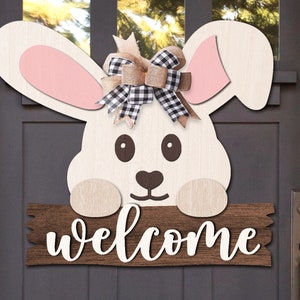 Osterhase SVG - Ostern Türschild zwar - Türschild - Türschild - Laser Cut Dateien - Glowforge Cricut Silhouette