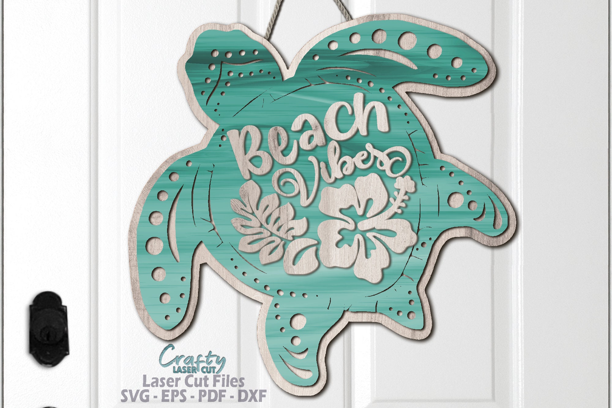 Turtle Door Hanger SVG - Laser Cut Files - Beach SVG - Turtle SVG ...