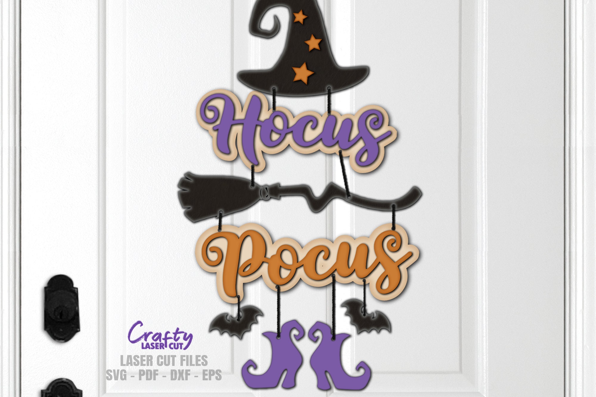 Witch Door Hanger SVG Laser Cut Files: Hocus Pocus Halloween Welcome ...