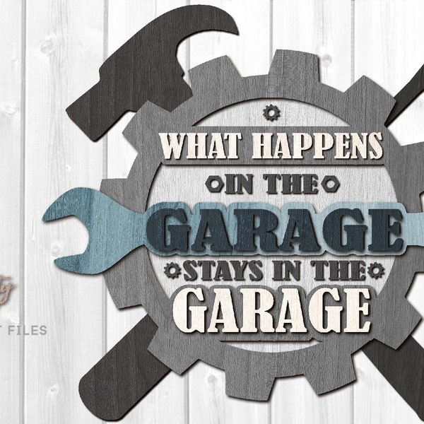 Garage Door Hanger SVG - Laser Cut Files - Garage SVG - Garage Sign SVG - Dad Joke Svg - Tools Svg - Fathers Day Gift Svg - Glowforge Files