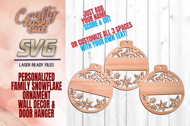 Download Family Christmas Ornament Svg Glowforge Files Personalized ...
