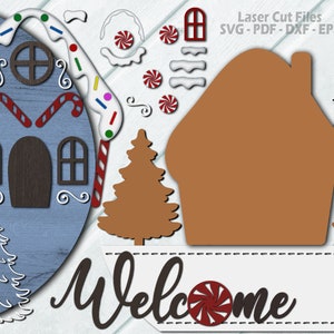 Gingerbread Door Hanger SVG - Laser Cut Files - Christmas SVG ...
