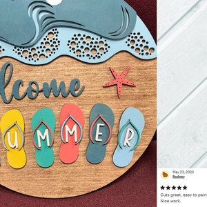 Beach Door Hanger SVG - Laser Cut Files - Beach SVG - Flip Flops Svg ...