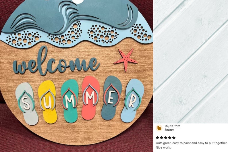 Beach Door Hanger SVG - Laser Cut Files - Beach SVG - Flip Flops Svg ...