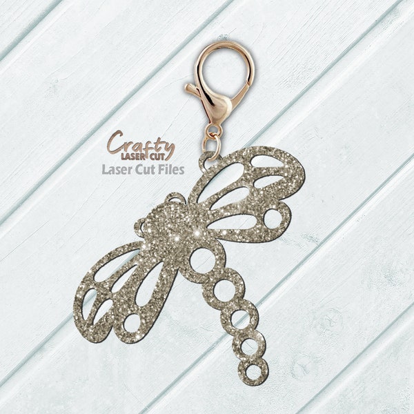 Dragonfly Keychain SVG - Laser Cut Files - Dragonfly SVG - Dragonfly Charm Svg - Purse Fob Svg - Charm Svg - Glowforge Files - Cricut